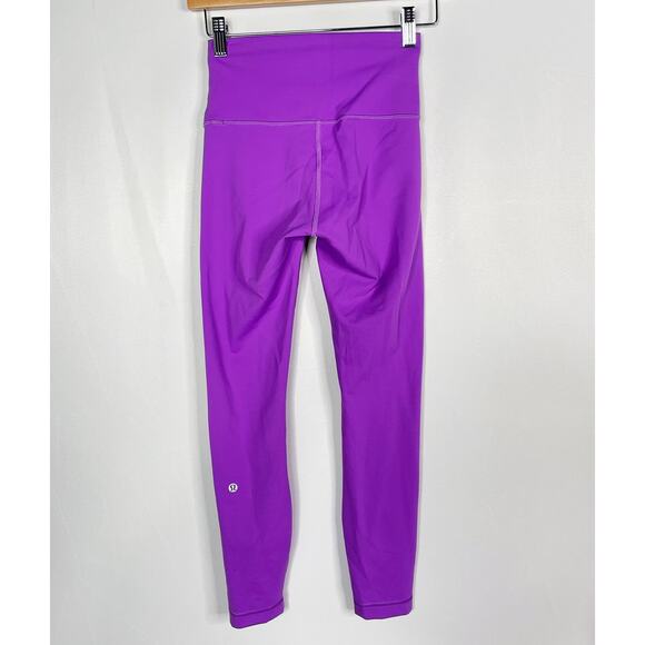 Lululemon Womens 4 Moonlit Magenta Purple Wunder Train High Rise Tight 25" - Picture 2 of 7